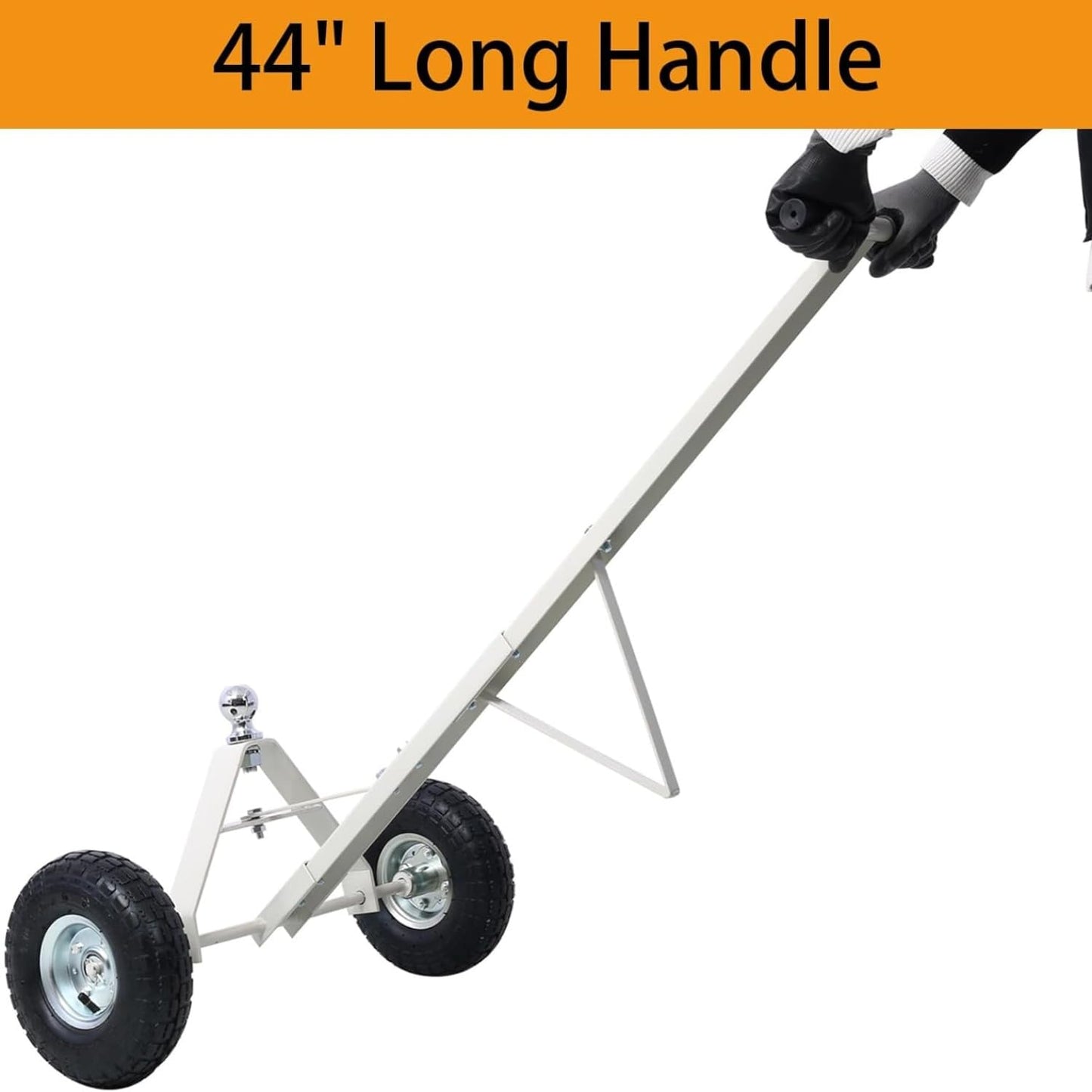 Heavy-Duty Steel Trailer Dolly - 600 Lb Load Capacity, Pneumatic Wheels, 44" Handle for Easy Maneuvering of Boat, Utility, and Jet Ski Trailers (Gray)