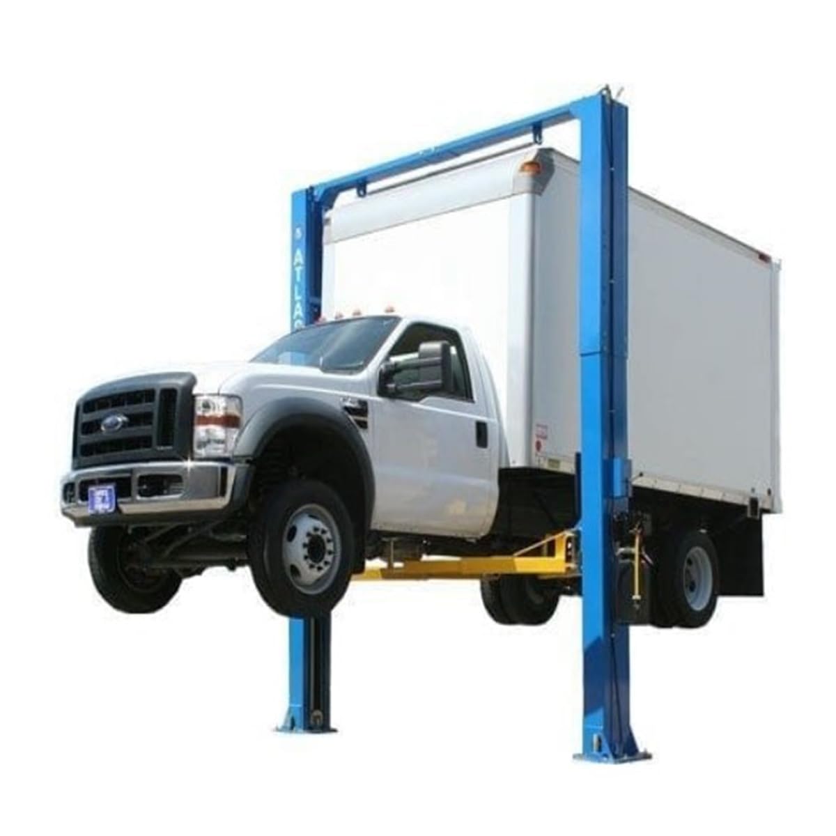 Atlas Automotive Equipment PV12PX 2-Post Commercial Grade Vehicle Lift, 14’ Minimum Ceiling Height, 12,000lb, 13'9"-14'9" Adjustable Height, Clear Floor, Extra Wide/Tall, Dual Direct Drive Cylinders