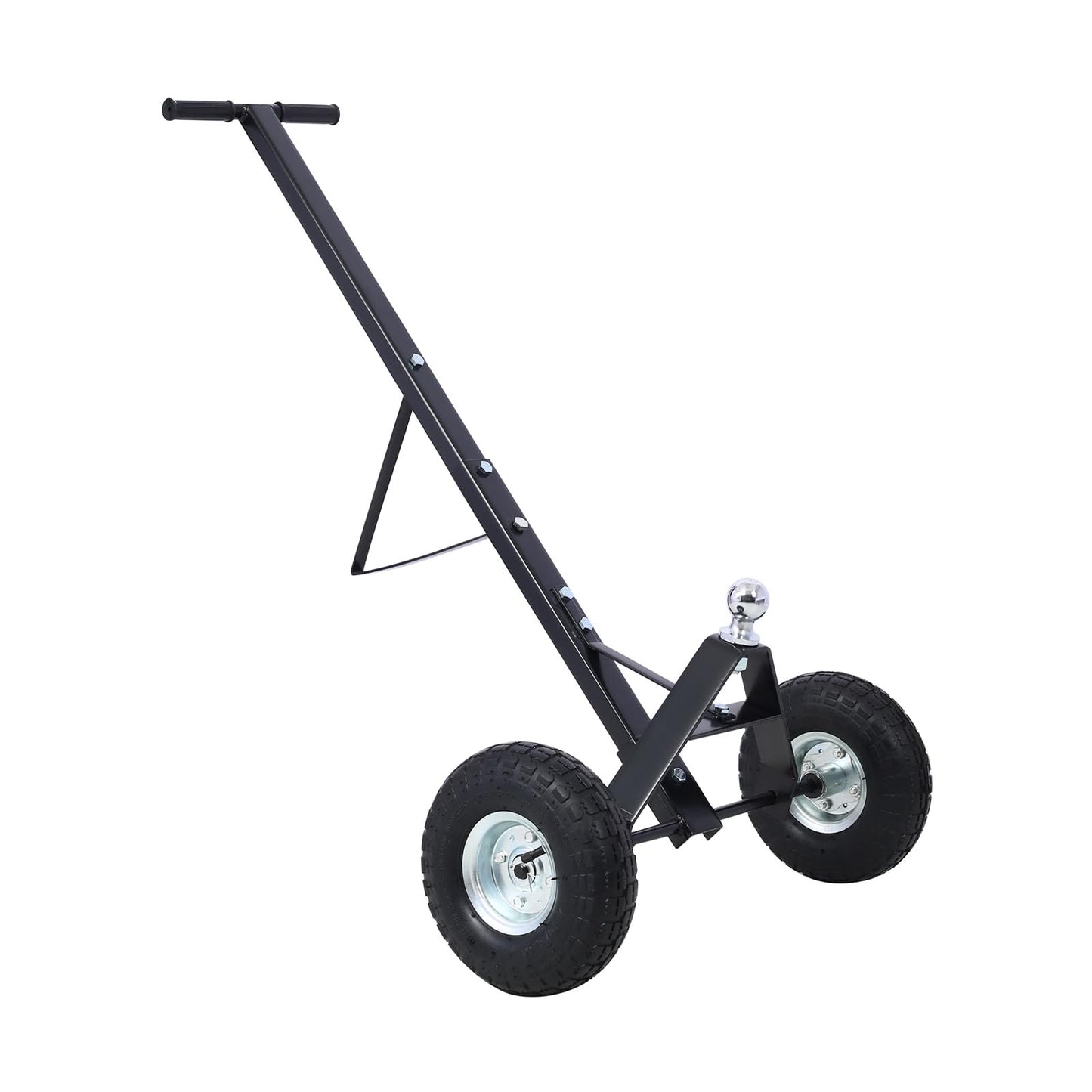 600 LB Load Capacity Trailer Dolly, Heavy Duty 2-Wheel Hand Trailer Mover with 1-7/8" Hitch Ball, Dual 10” Pneumatic Tires for RV, Boat & Utility Trailers