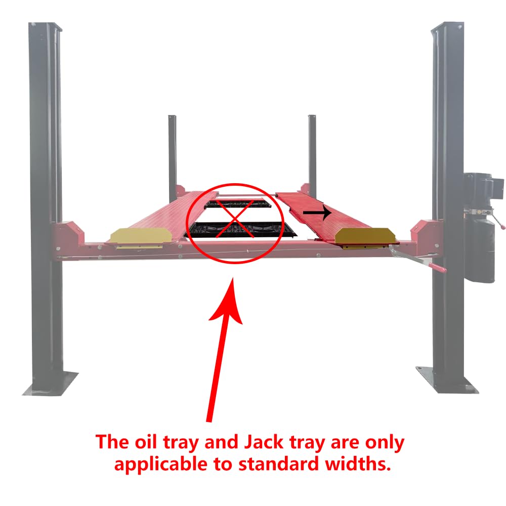KATOOL 9500lbs 3.0HP 4 Post Lift with Moving Kits/Caster Aluminum Ramp Extra Height Four Post Lift 84" Lifting Height Storage Service Lift Home Parking Lift, 110v, with Oil Tray, Jack Tray