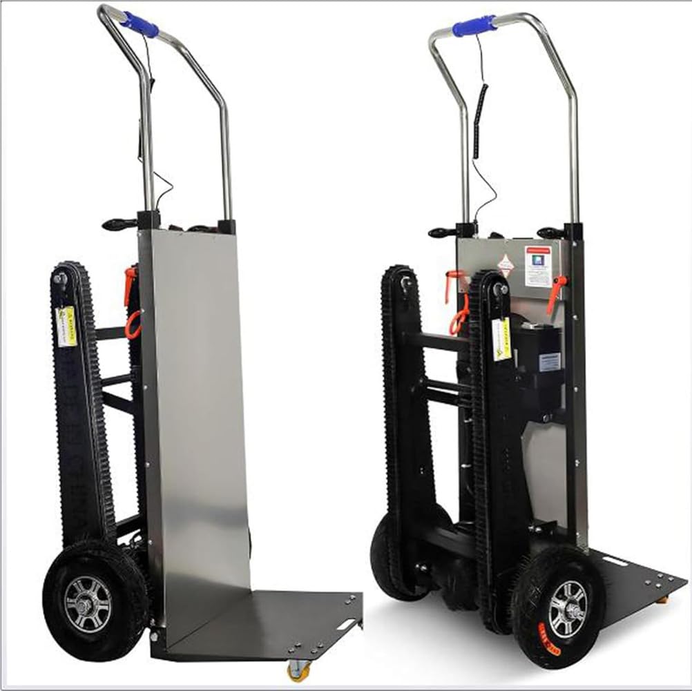 Electric Stair Climber Heavy Object Sack Truck Removable Battery Load Capacity for Straight Curved Stairs Effortless Heavy Load Transport Electric Stair Climbing (A)