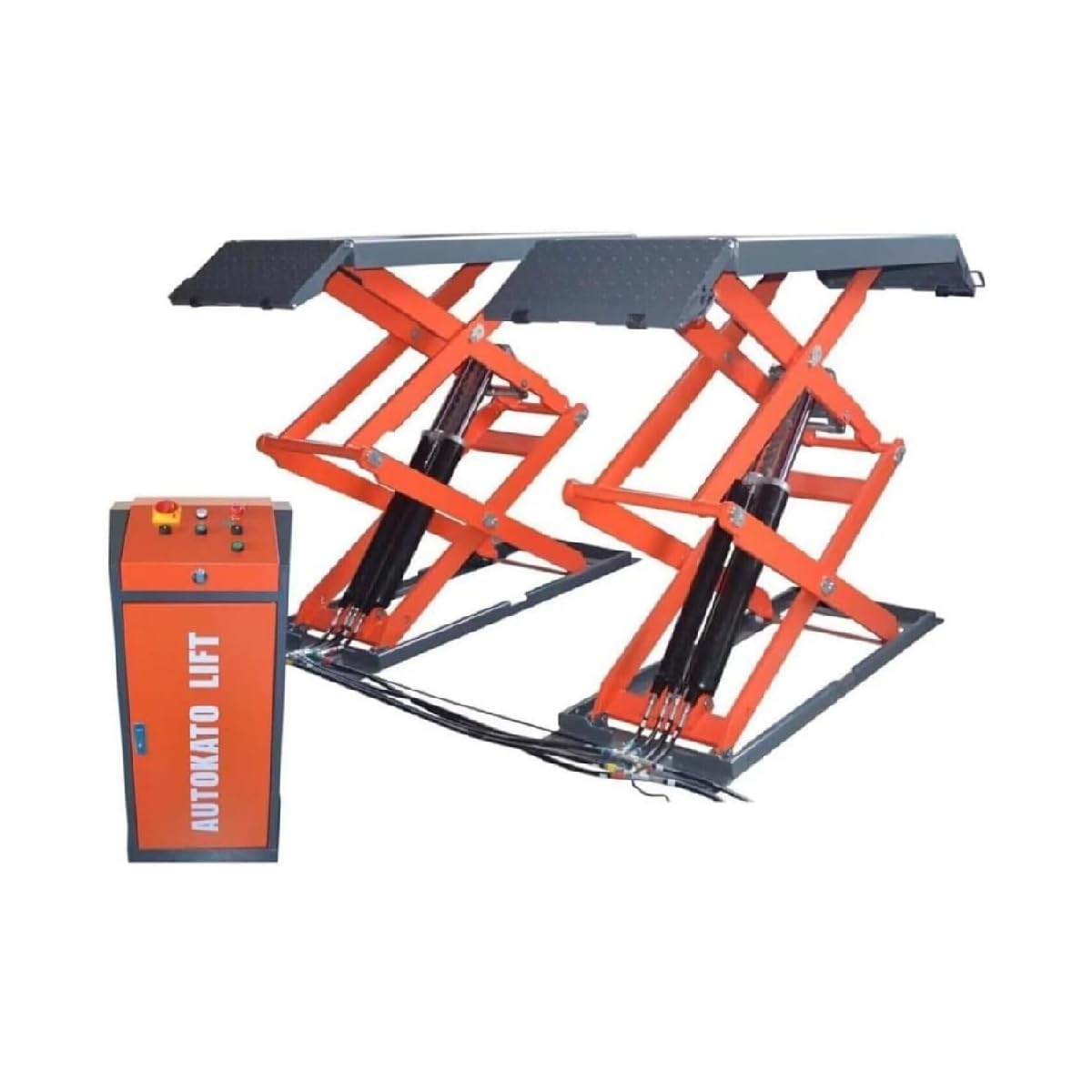 AK-X95 8000 lbs Portable Scissor Lift, Automatic Leveling Function, 72" Lifting Height, 220V Power Supply, Heavy Duty Quick Jack for Cars, SUVs, Light Trucks, Garage or Shop