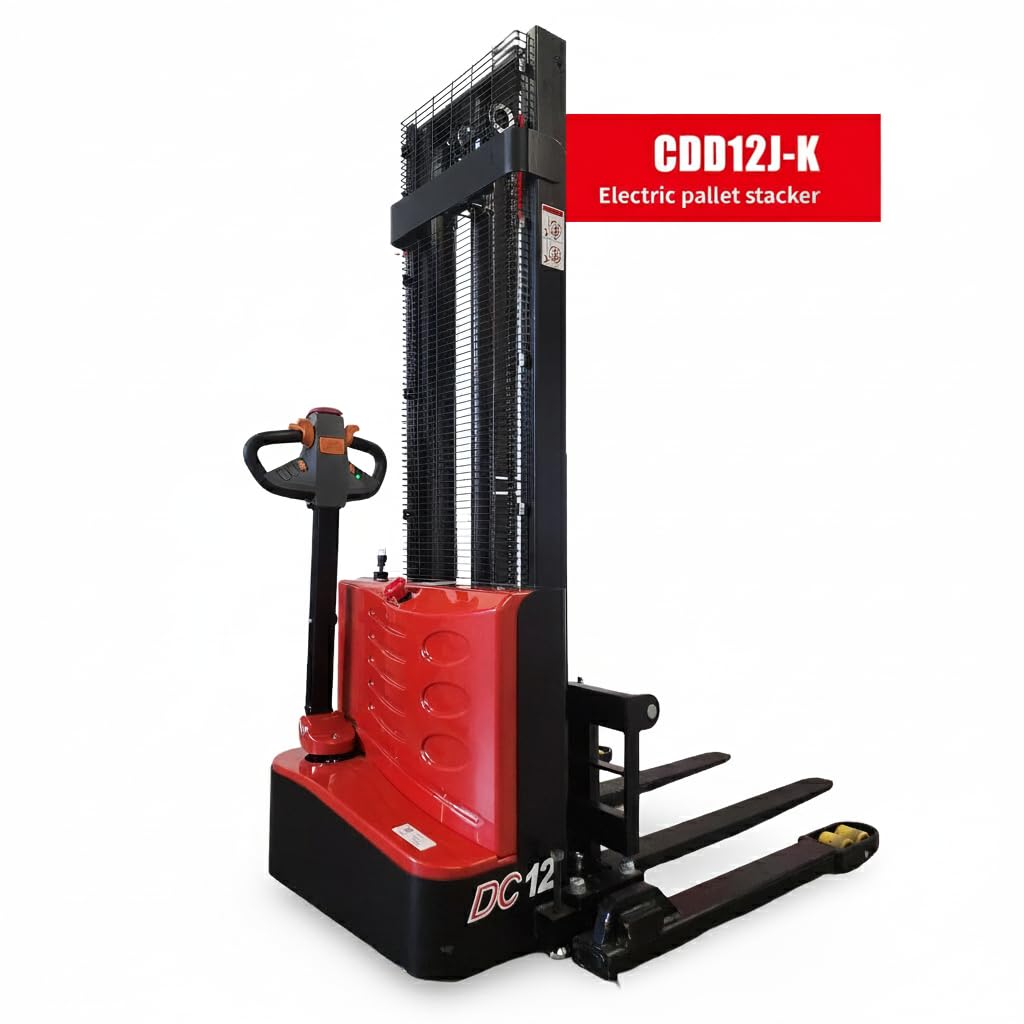Electric Pallet Stacker, 2600 lbs Capacity, 118" Lifting Height. Lithium ion 24V / 60 Ah