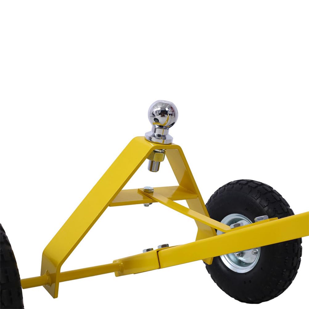CWKISS Heavy Duty Trailer Dolly with 10" Pneumatic Tires, 800 lbs Load Capacity, 44" Long Handle & 1-7/8" Hitch Ball, Manual Steel Tow Dolly for Boat, Utility, Jet Ski, and Cargo Trailers,Yellow