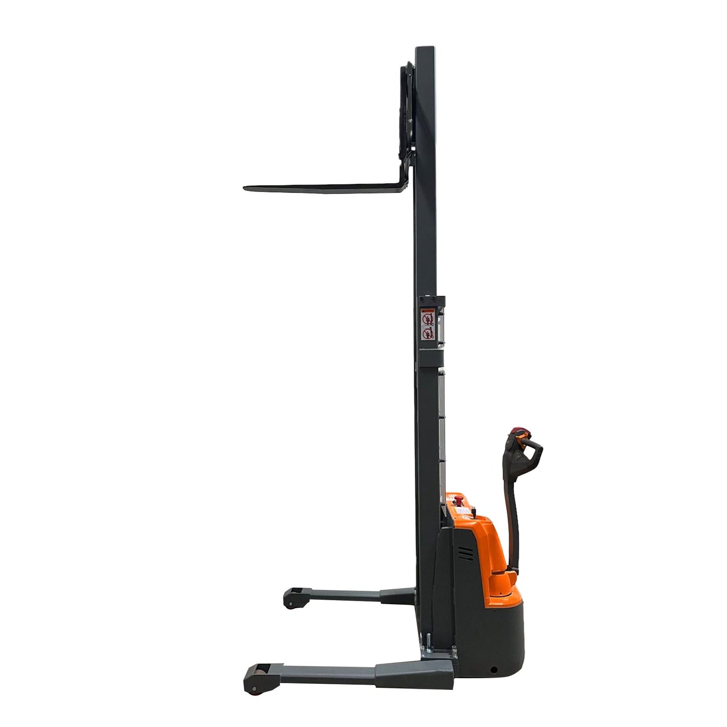 Tory Carrier Full Electric Walkie Pallet Stackers with Straddle Legs, 2640lbs Capacity Material Lifts with Adjusatble Forks, 118" Lifting Height