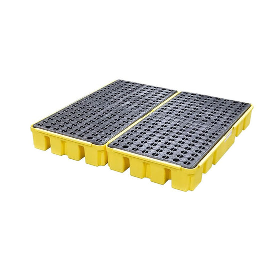 ENPAC 4 Drum Modular Spill Pallet Platform with Forklift Pockets, 48"x49"x6.5", 4000 lbs. Load Capacity Containment, 51-Gallon, Forkliftable, EPA/OSHA Compliant, Made in USA