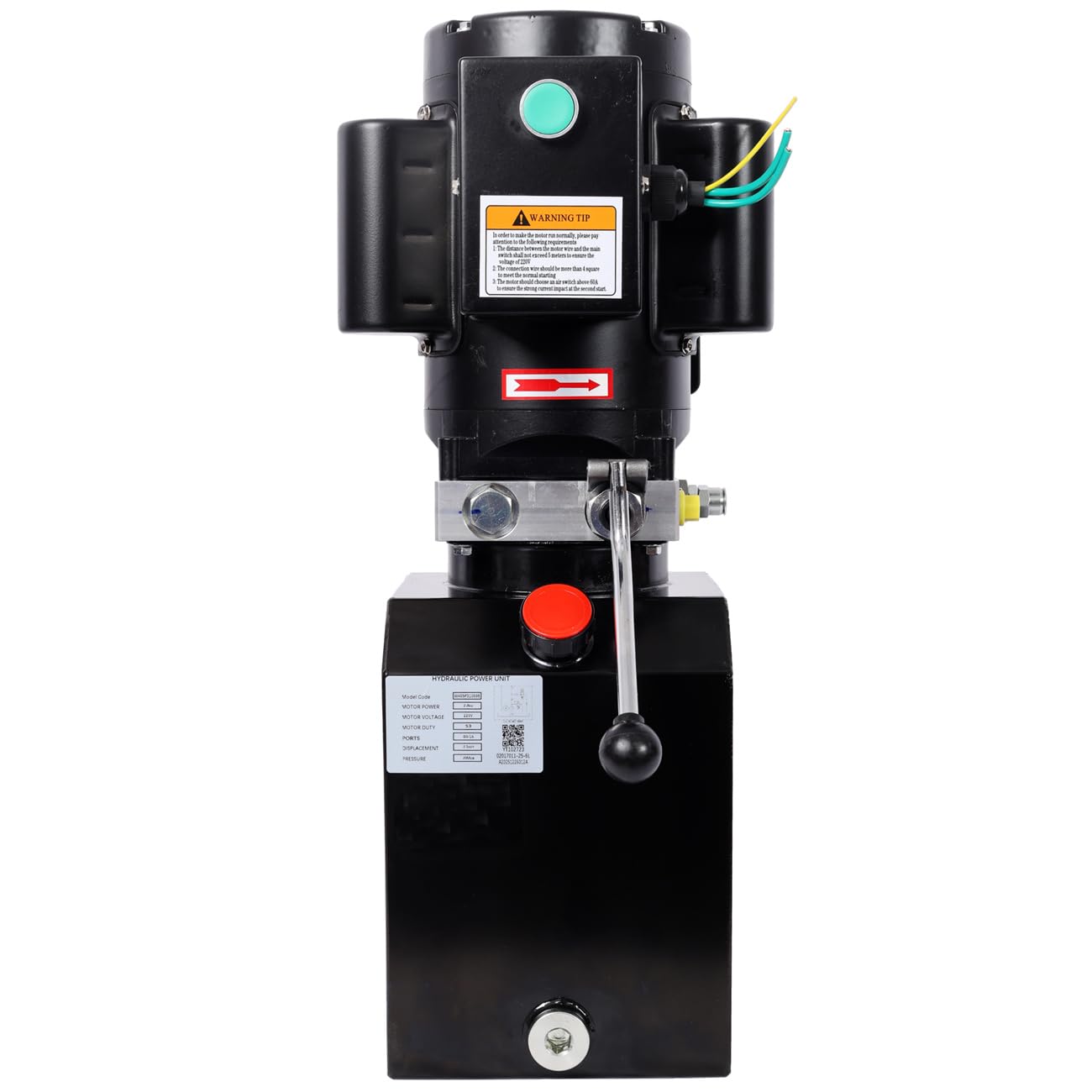 Heavy-Duty Hydraulic Power Unit for Car Lifts, AC 220V Single Phase, Replacement Pump for 2-Post & 4-Post Lifts, Auto Shop Equipment (Black, 6 Quart)
