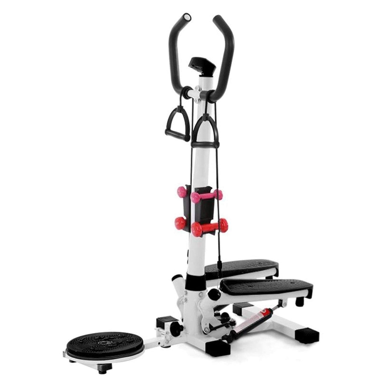 ZHCWEP Mini-Stepper Swing Stepper Multifunction Stair Step Machiner Home Twist Stepper Workout Fitness Machine Silent Sport Exercise Gym with Handle Bar Efficency, White