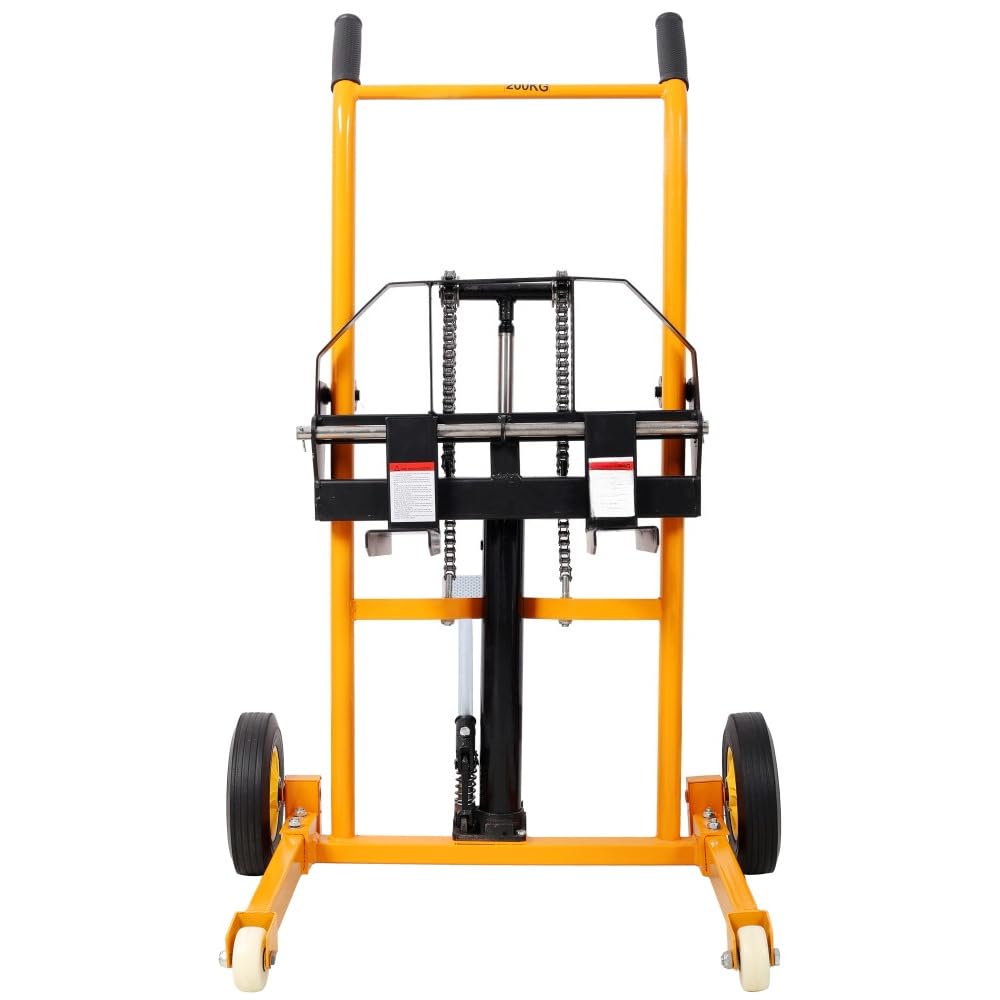 Manual Hydraulic Pallet Stacker with 440 Lb Capacity and 35.5 Inch Lift Height for Warehouse Loading