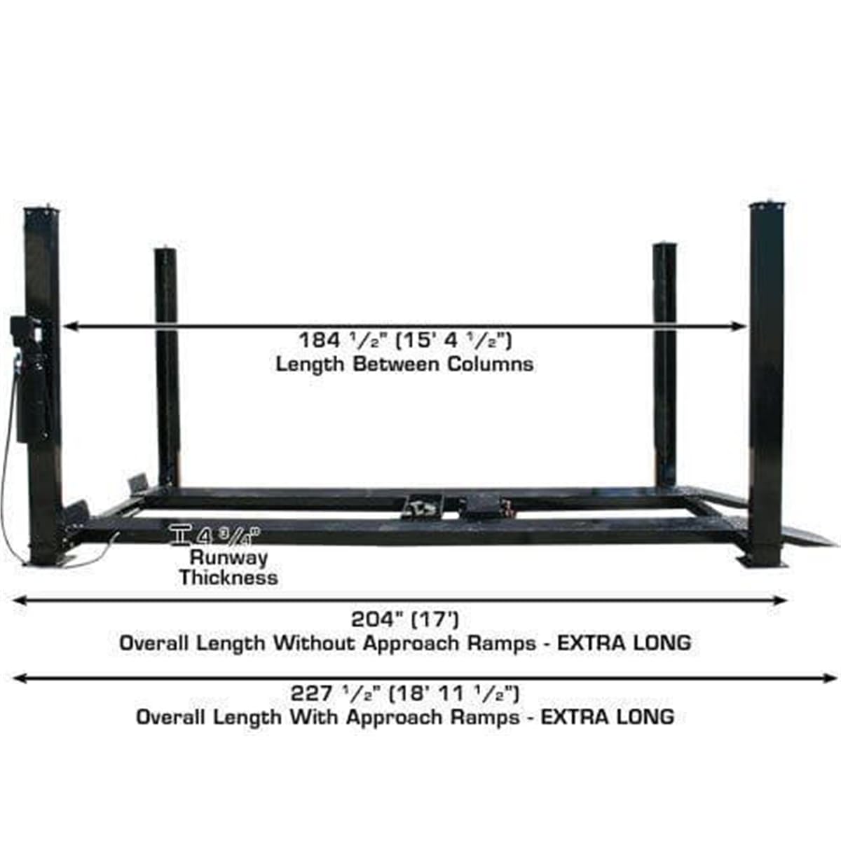ATLAS Automotive Equipment PRO9000 4 Post Lift + RJ35 Sliding Jacks Combo