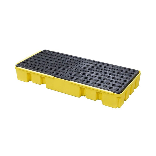 ENPAC 2 Drum Modular Spill Pallet Platform with Forklift Pockets, 24"x49"x6.5", 4000 lbs. Load Capacity Containment, 25.5-Gallon, Forkliftable, EPA/OSHA Compliant, Made in USA