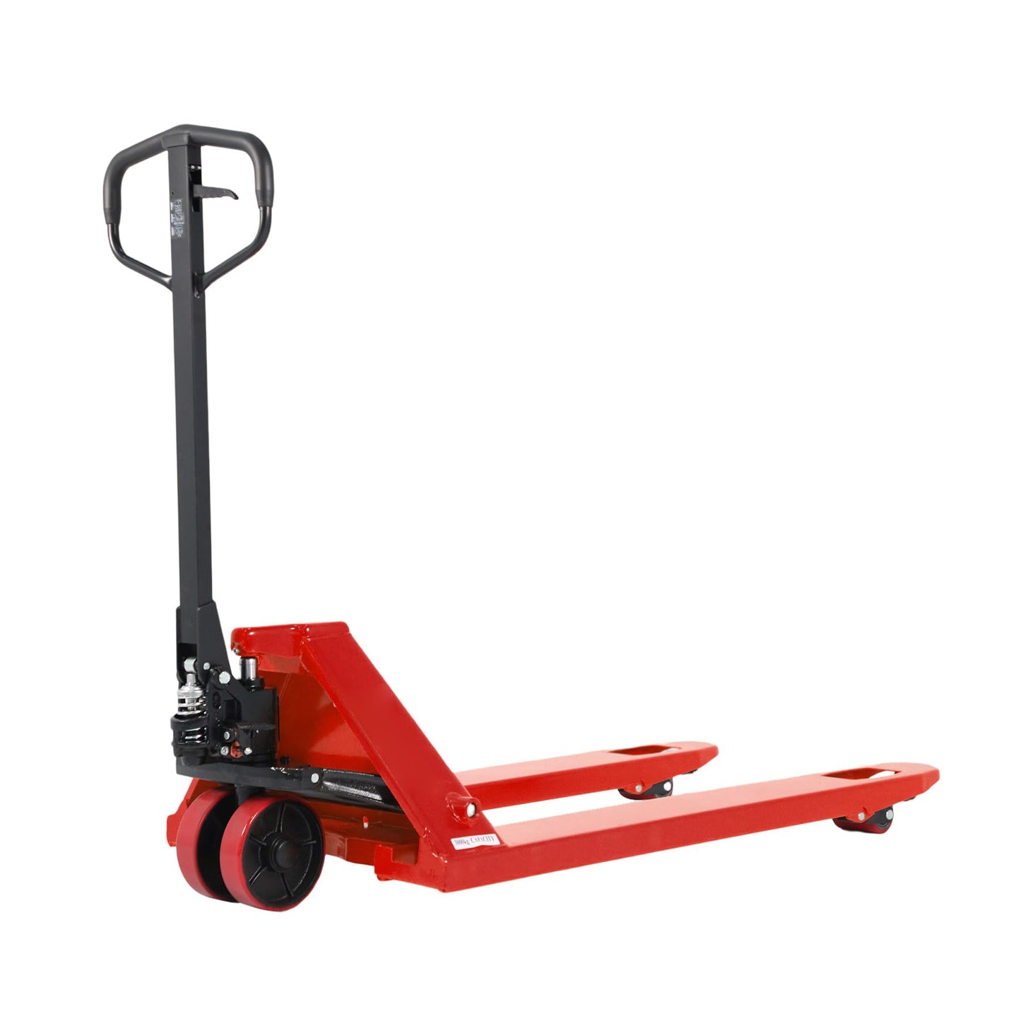 Tory Carrier Pallet Jack Hand Truck Manual Pallet Jacks 5500-Lb. Capacity 21W x 48L Forks Standard Duty, Rubber Handle, Nylon Wheels