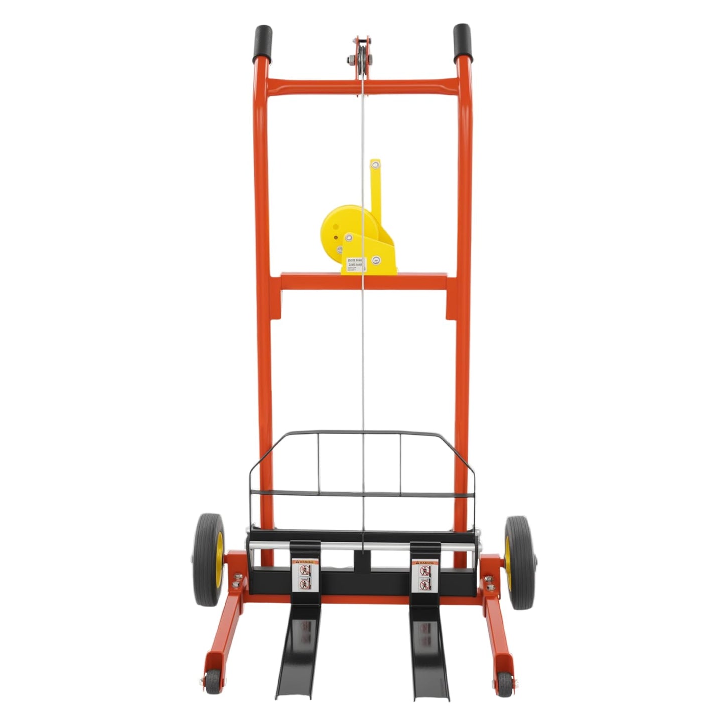 DUSNDULR Hydraulic Material Lift Winch Stacker, 330lbs Capacity Pallet Truck Dolly Fork Lift Stacker with 9" Wheels & 5.51-20.28in Adjustable Forks for Warehouse, Factory, Workshop