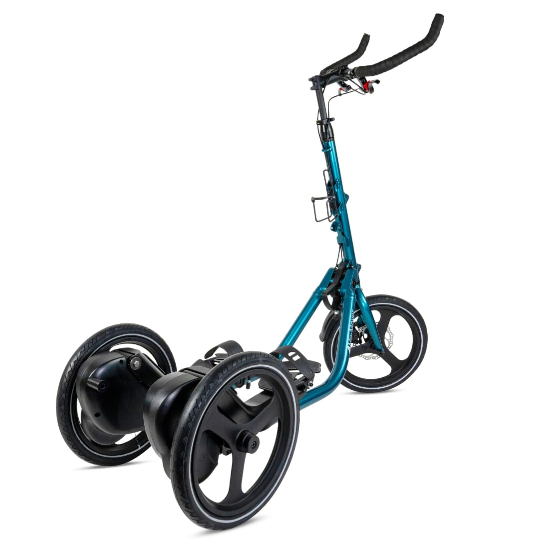 ME-MOVER Speed - Step Machine on Wheels, Low Impact Trainer, Cross Step Trainer for Outdoor Exercise, Elliptical Tricycle (Dark Green)