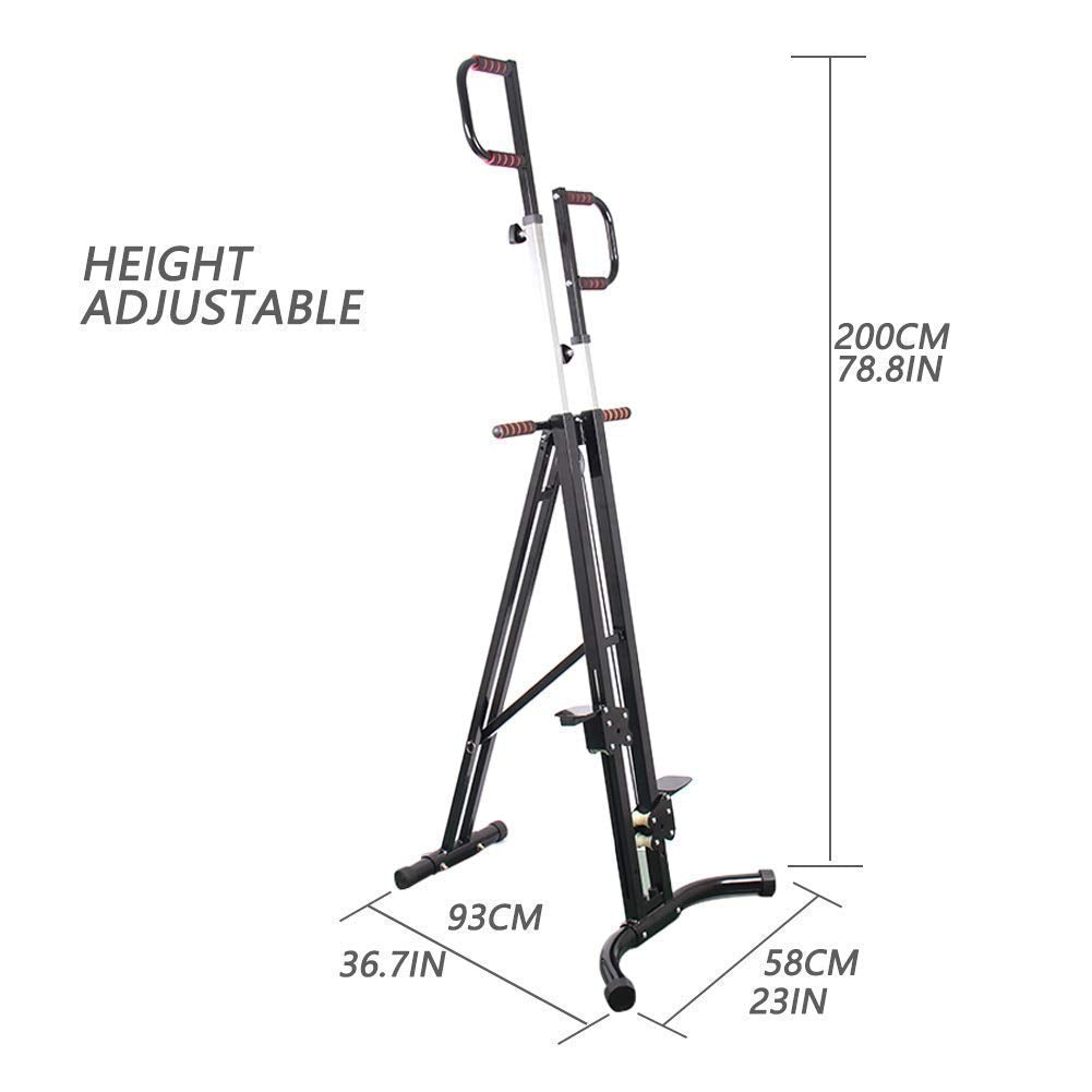 Vertical Climber Machine Climbing Stair Stepper Folded Full Body Cardio Exercise Equipment-Adjustable Height- Non-Slip D