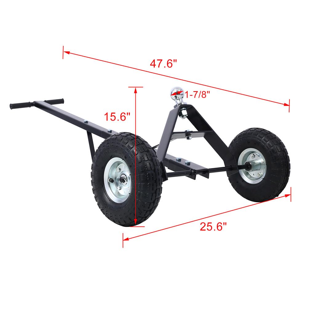 STANSS 600LBS Trailer Dolly, Heavy Duty Tow Dolly with Pneumatic Wheels & Hitch Ball, Carbon Steel Trailer Mover, Easy to Assemble, Trailer Mover Dolly for Car, RV, Boat, Driveway, Harbor,Black