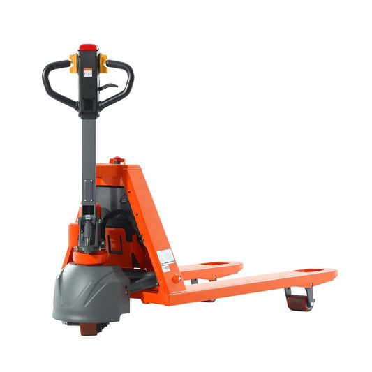 Tory Carrier Full Electric Pallet Jack Truck, 3300lbs Capacity Motorized Pallet Lift Trucks, 48" x 27" Fork Size Powered Lithium Battery Truck for Indoor Storage and Material Handling Orange-EPJ3300