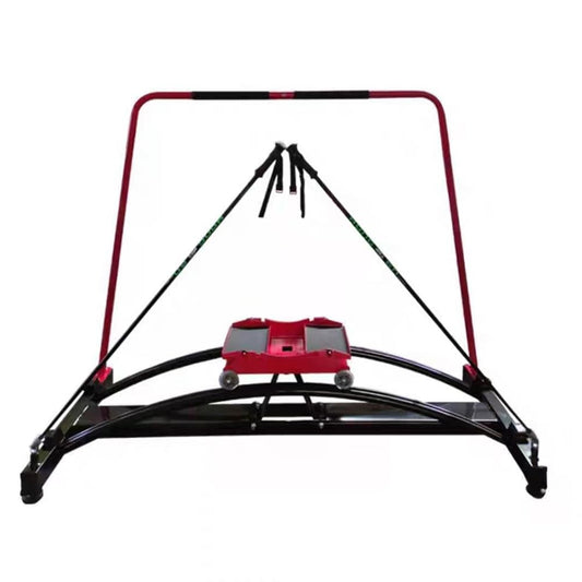 Simulator Ski Machine, Gym Ski Resort Trainer, Indoor Fitness Machine, Leg and Hip Strength Training Equipment, Precise Simulation Skiing (Red)