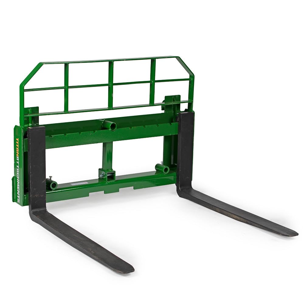 Titan Attachments Pro Series Pallet Fork Frame, 42" Fork Blades, Hook and Pin Mounting Style, Rated 6000 LB, Fits Class II Pallet Fork Blades, 2" Receiver Hitch