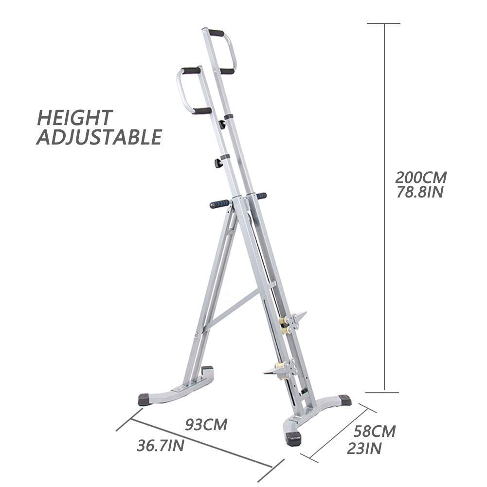 Vertical Climber Machine Climbing Stair Stepper Folded Full Body Cardio Exercise Equipment-Adjustable Height- Non-Slip D