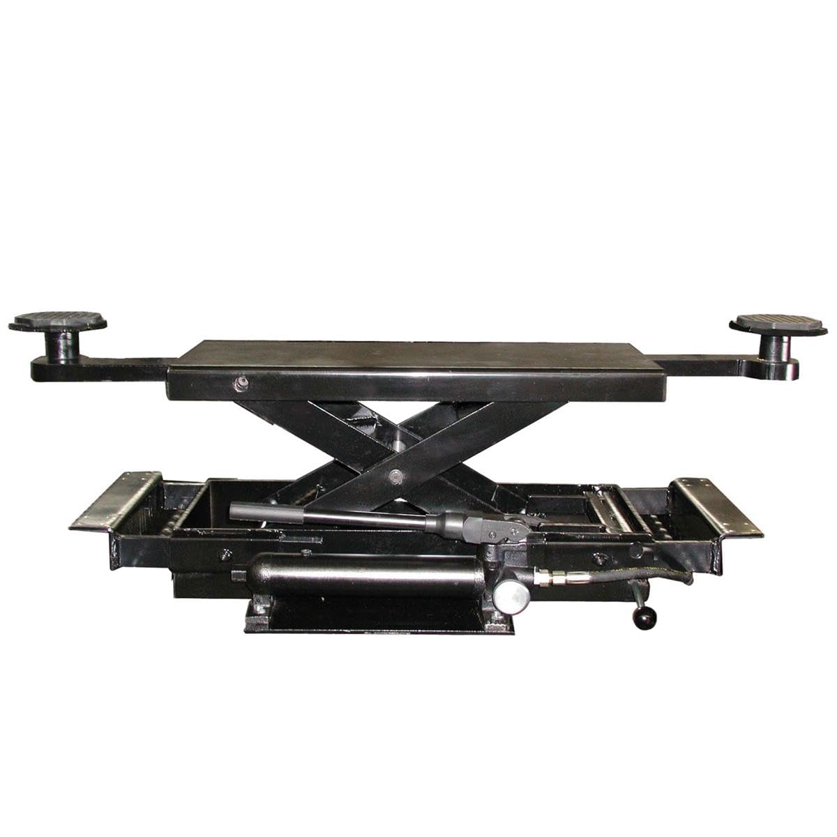 Atlas Automotive Equipment PROJACK35 Sliding Bridge Jack, 3,500lb. Capacity, Hand Pump Operated, 70-115 PSI, Compact Size, Low Profile, Multiple Safety Lock Positions, Adjustable Width/Lift Arms