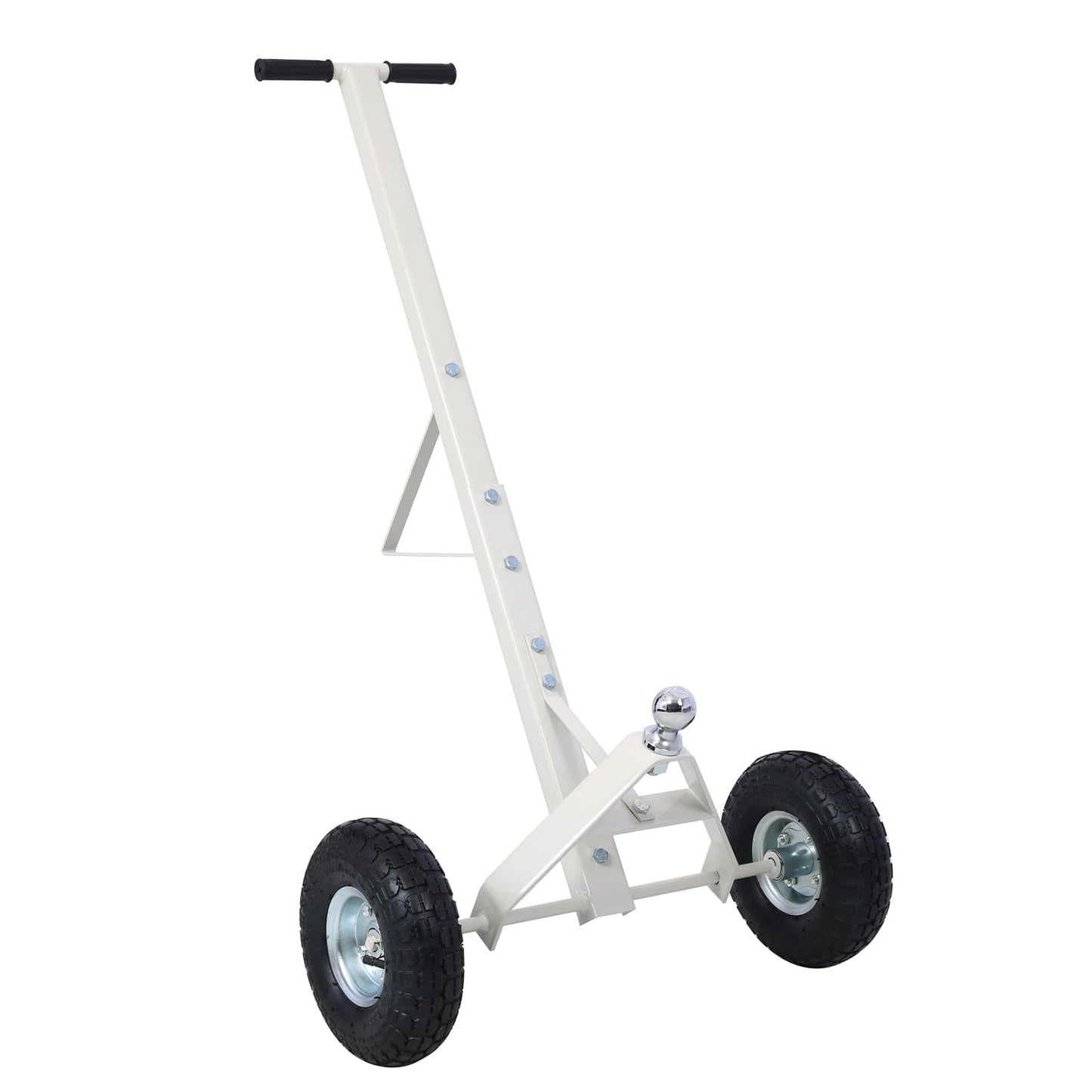 600 LB Load Capacity Trailer Dolly, Heavy Duty 2-Wheel Hand Trailer Mover with 1-7/8" Hitch Ball, Dual 10” Pneumatic Tires for RV, Boat & Utility Trailers, Gray