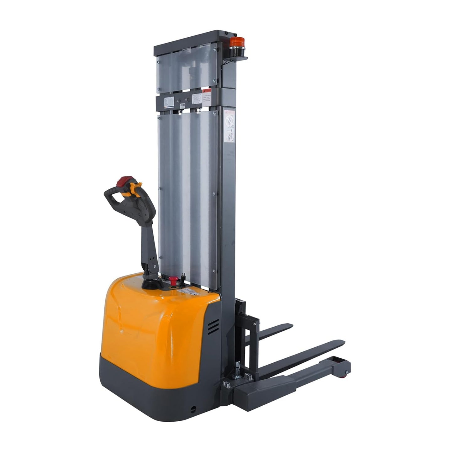 Tory Carrier Full Electric Pallet Stacker, Powered Forklift 3300 lbs Capacity, 138 inch Max. Lifting Height, Straddle Legs & Forks Material Lifts, Gel Battery Pallet Lift for Narrow Spaces