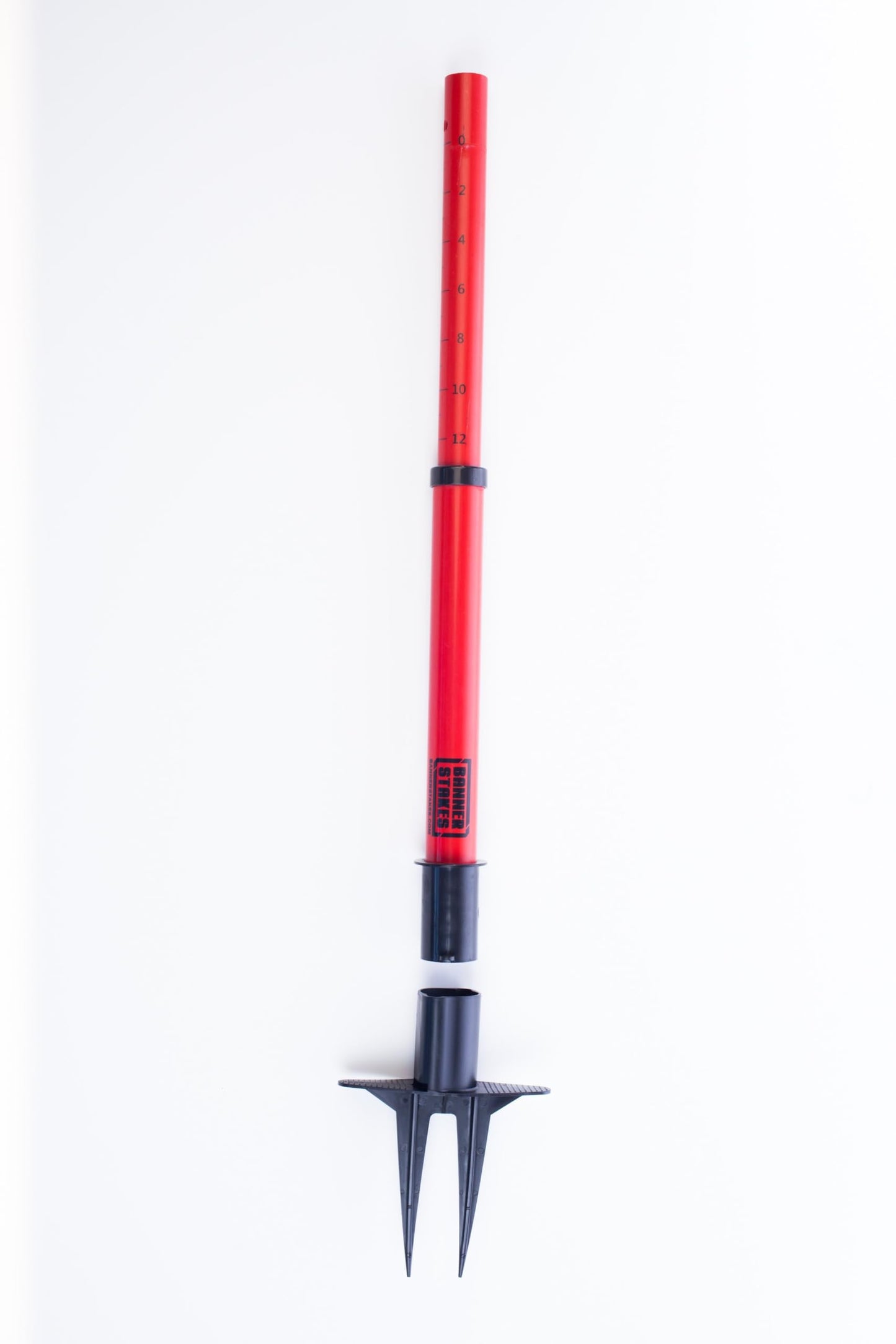 Banner Stakes Crowd Control Plus Cart Package & Accessory Tray, 75' Total Retractable Belt Barrier System - 5 Telescoping Stanchions w/ 15' Red "Stay Behind The Line" Banners (PL4012T)