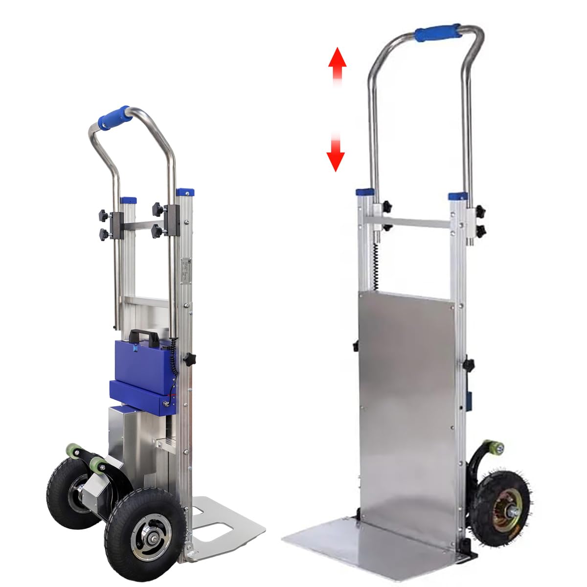 HITUGU Electric Stair Climbing Hand Trucks Dolly Cart, 440lb Load Capacity Heavy Duty Stair Climbing Cart Aluminum Powered Stair Climbing Hand Truck with Extensible Handle