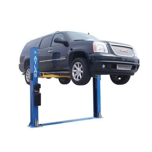 Atlas Automotive Equipment BP8000 2-Post Vehicle Lift, Baseplate, Open-top Style, 10” Minimum Ceiling Height, 8,000lb, 3-Stage Symmetric Arms, 12pcs Truck Adapter Set, for Low Ceiling DIY/Hobbyists