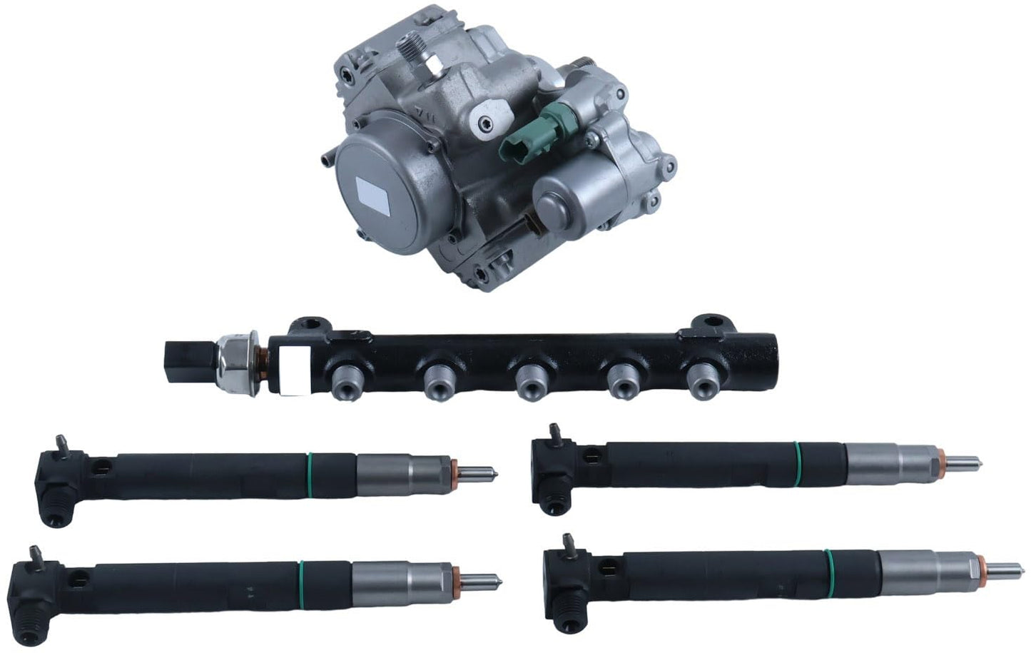 Solarhome D24 Fuel Kit,Fuel pump, Injectors & Common Rail 7516848 7516849 7516847 400903-00074D Compatible With Bobcat Doosan S540 S510 S530 S550 T450 T550 T590 E32 E35 E42 E45