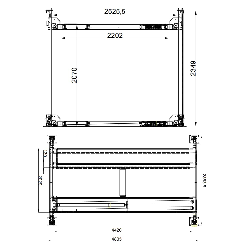 KT-4H950 3.0 HP Heavy Duty with Oil Tray, Jack Tray 84.5'' lifting Height 4 Post Car Lift Auto Parking Lift Aluminous Ramp with Casters