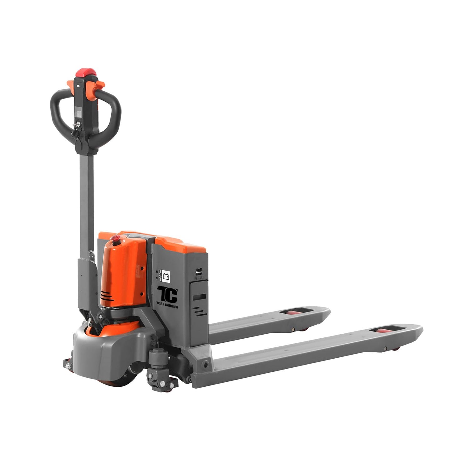 Tory Carrier Full Electric Power Pallet Jack Truck 3300lb Cap. 48" x 27" Fork Size, Lithium Battery Motorized Trucks Lift for Material Handling