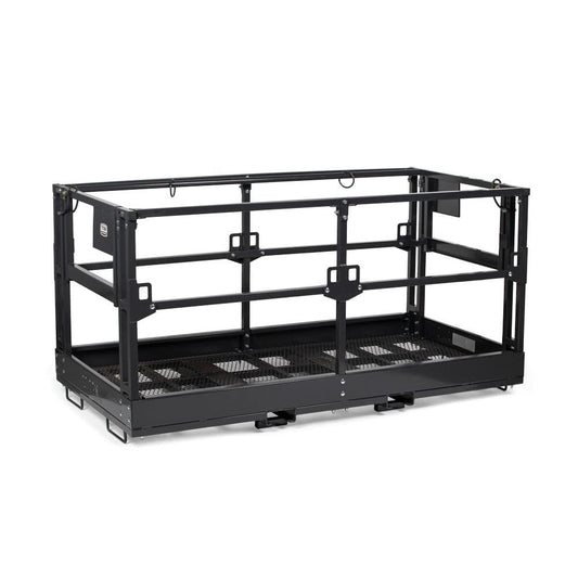 Titan Attachments 4' x 7'8" Mesh Telehandler Work Platform, Two Man Safety Basket, Forklift Telehandler Attachment, Safety Cage to Complete Aerial Tasks