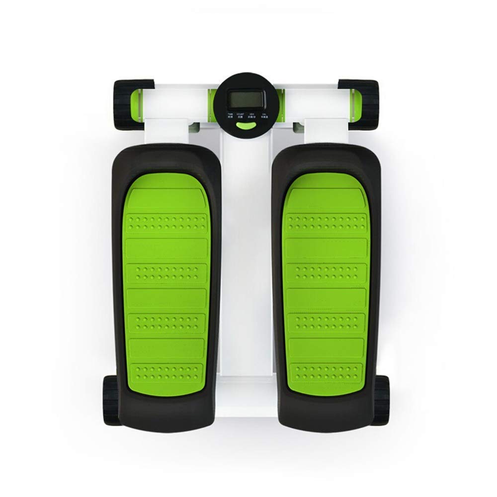 Stepper,Elliptical Machine Cross Trainer Mini Indoor Hydraulic Fitness Stair Machine Climbing Machine Mute Exercises Equipment with Display for Home Installation Free Green Mini Stepper