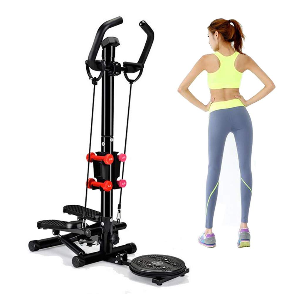 Stepper,Home Fitness Machine - Stair Swing Legs Trainer Machine with Wireless Training Computer and Handrail - Up-Down for Beginners and Advanced Users