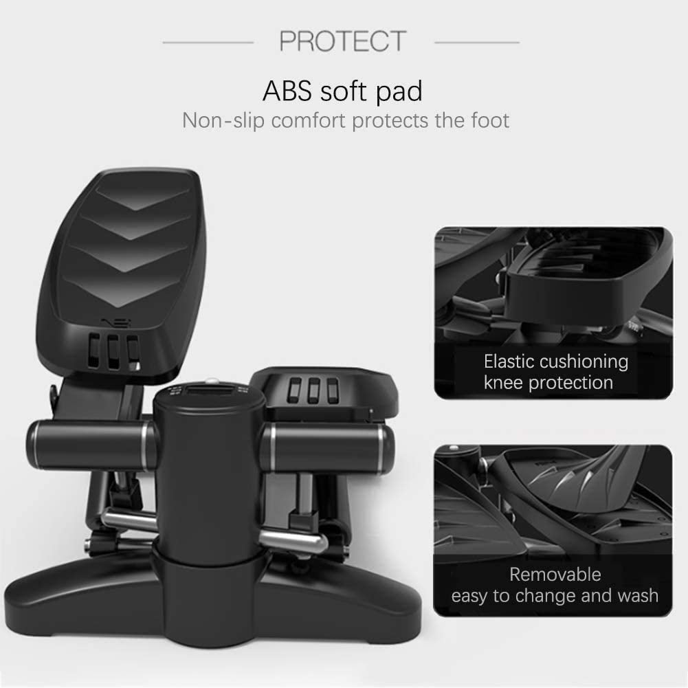 Stepper,Mini Fitness Cardio Exercise Trainer Stair Twisting Machine with Resistance Bands Monitor for Full Body Workout