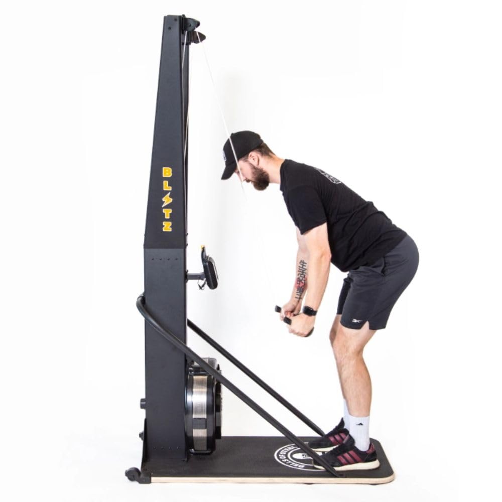 Ski Machine Exercise Equipment [Bells of Steel] Blitz Ski Exercise Machine - Adjustable Resistance Ski Simulator Exercise Machine, Fan-Based Flywheel - 330lb Capacity