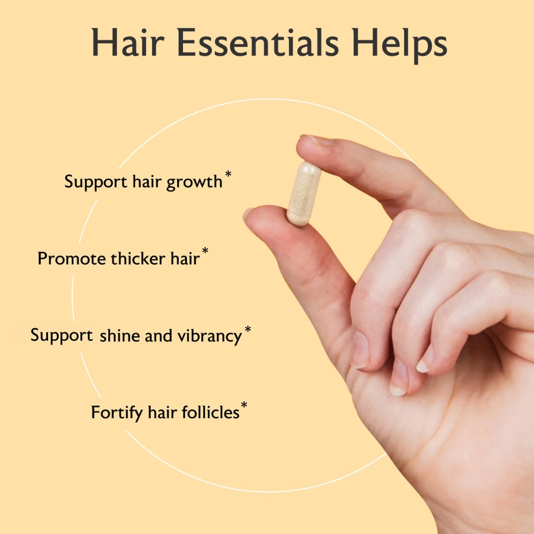 Alaya Hair Essentials - Hair Supplement with Biotin, Keratin, Folic Acid, Vitamin B12, B6 - Lab Tested - Gluten Free - 30 Day Supply