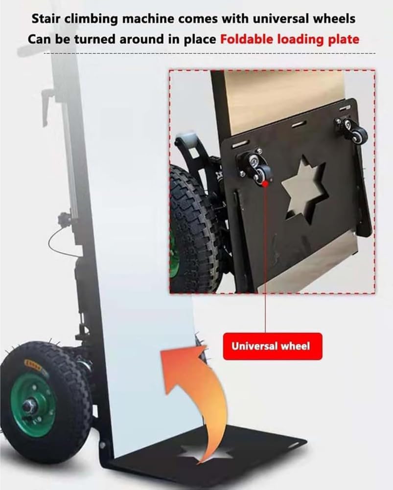 Electric Stair Climber Heavy Object Sack Truck Removable Battery Load Capacity for Straight Curved Stairs Effortless Heavy Load Transport Electric Stair Climbing (C)