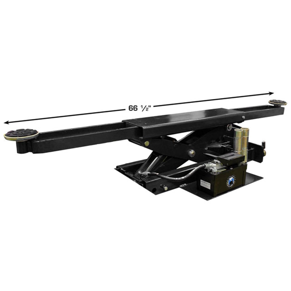 ATLAS Automotive Equipment RJ8000BK Rolling Bridge Jack, 8,000lb. Capacity, Air Hydraulic Operated, 70-115 PSI, Compact Size, Low Profile, Multiple Safety Lock Positions, 4 Piece Truck Adapters