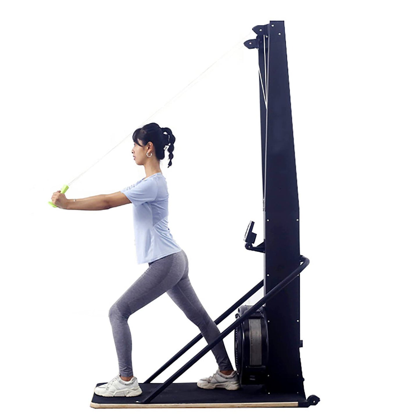 Ski Simulator Machine,Ski Machine, Ski Cross Trainer Machine with Display Monitor for Strength and Cardio Exercise - Home Gym Equipment for Legs, Ski Exercise Machine