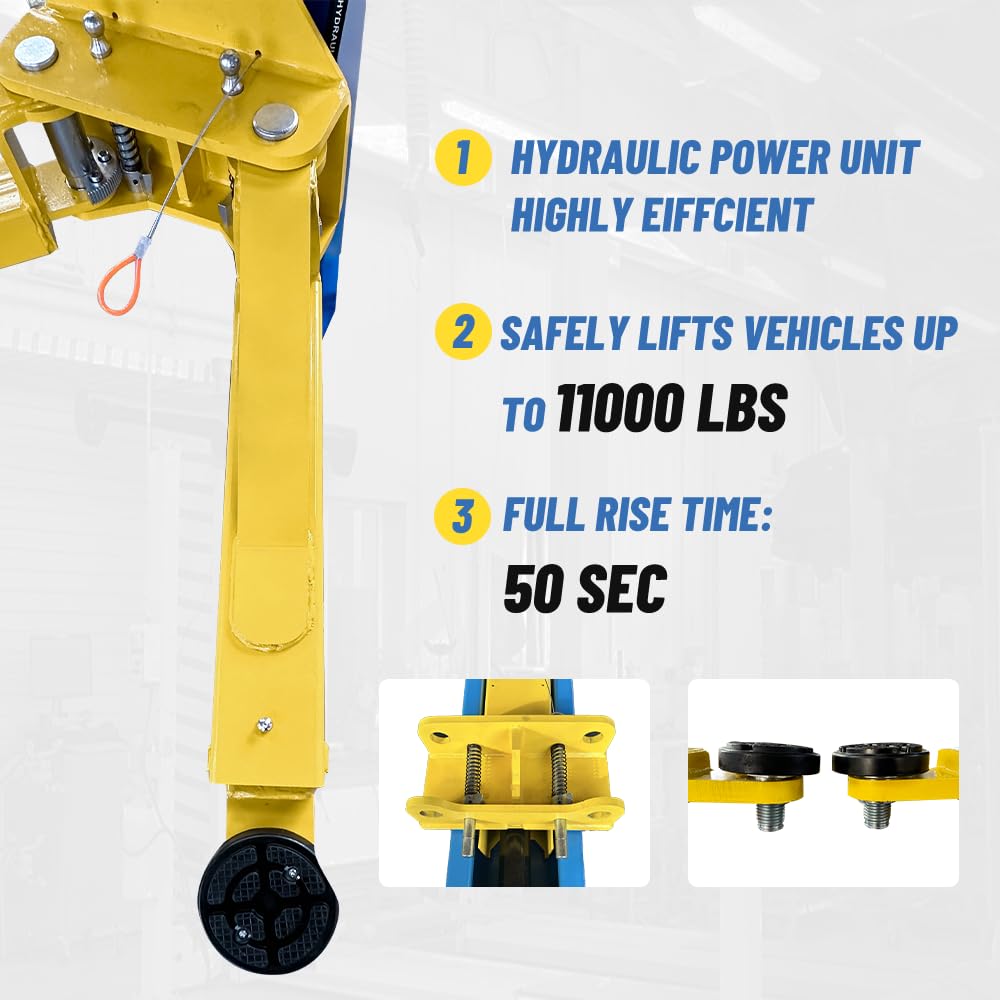 KATOOL 220V 11000lbs 2 Post Lift Lifting Height 74.8" Car Lift Clearfloor Lift Rise Time 50SEC Automotive Lift Truck Hoist (ME-M115-220V)
