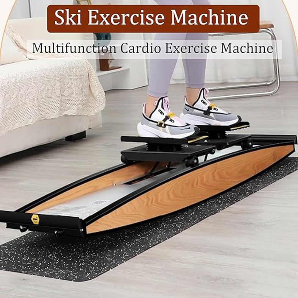 Ski Trainer Machine, Aerobic Ski Machine Exercise Equipment, Indoor Ski Simulator Fitness Skiing Machine, Body Balance Workout Machine for Muscle, Adjustment Resistance, for Gym, Waist