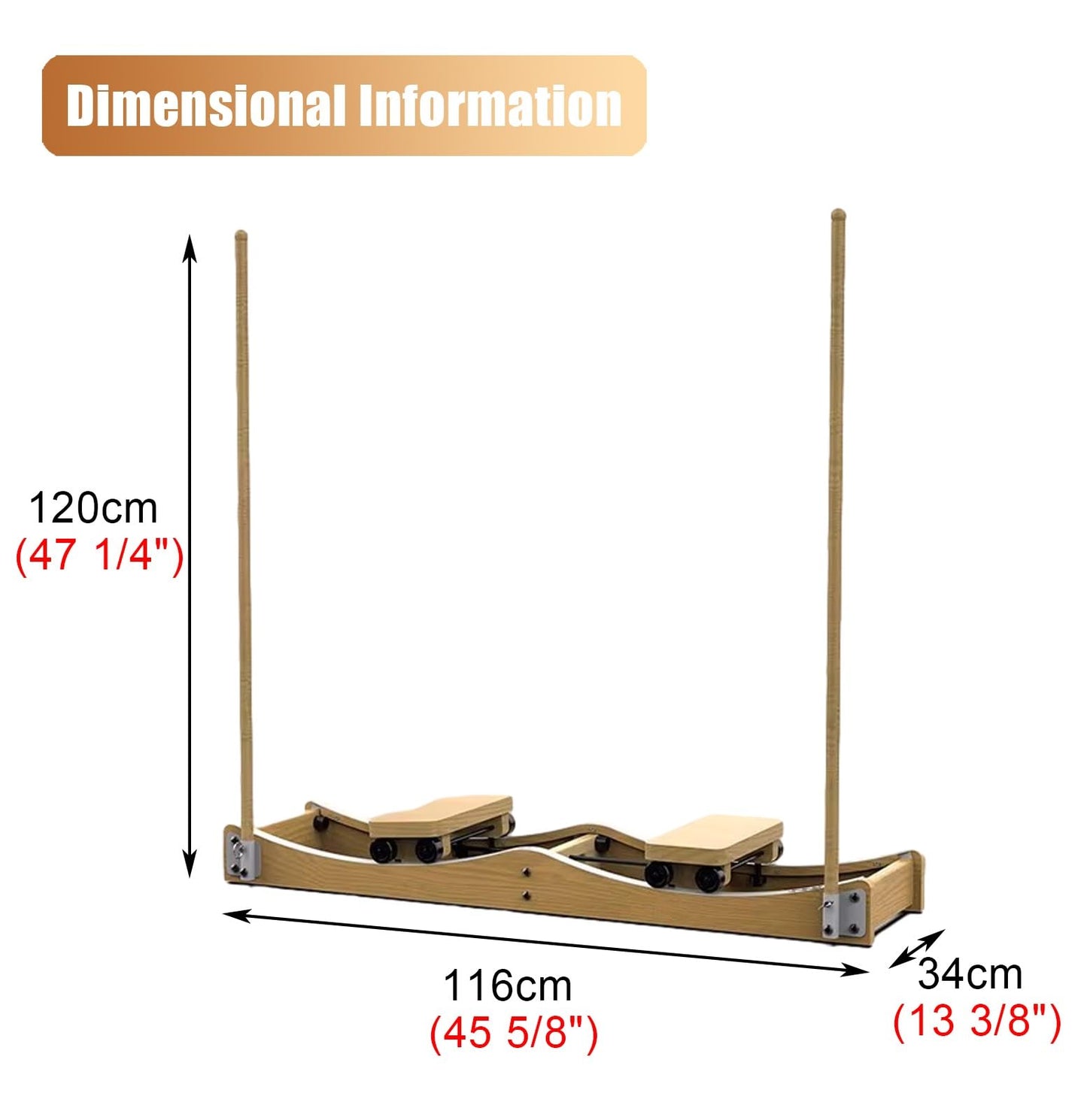 Logs Leg Exercise Equipment to Strengthen Legs, Ski Machines Exercise Device with Armrests, Home Gym Cardio Leg Master, Wood Hip Trainer