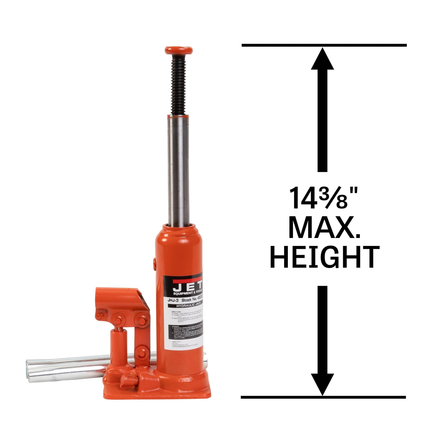 JET 3-Ton Hydraulic Bottle Jack w/Handle (JHJ-3)