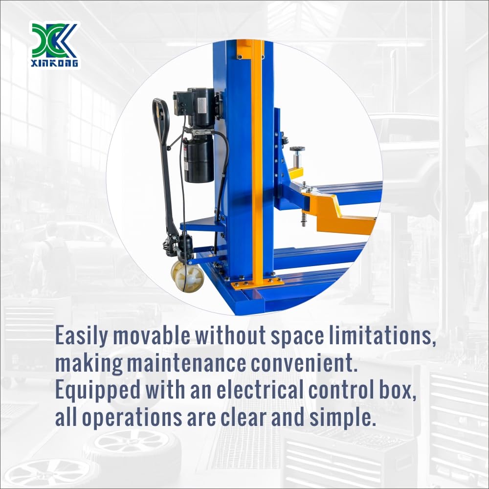 XK-6200-M Mobile Single Post Manually Unlock Lift Maximum Lifting Capacity of 6200 lbs with 12 Months Parts Replacement