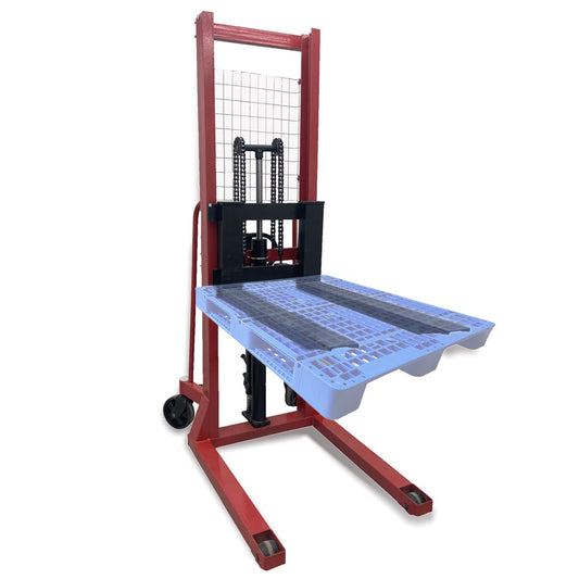 INTSUPERMAI Manual Pallet Stacker Manual Forklift 4400 lbs/2 Tons Capacity 63inch Lift Height Adjustable Forks Width Manual Hydraulic Hand Pump Lift Truck Hand Pump Stacker