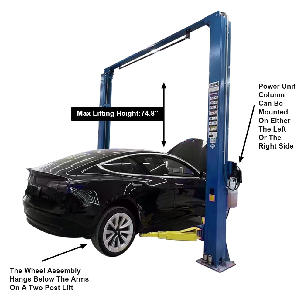 HPDMC Car Lift 9,000lbs 2 Post Auto Lift Overhead Auto Truck Hoist for Home Garage, 110V