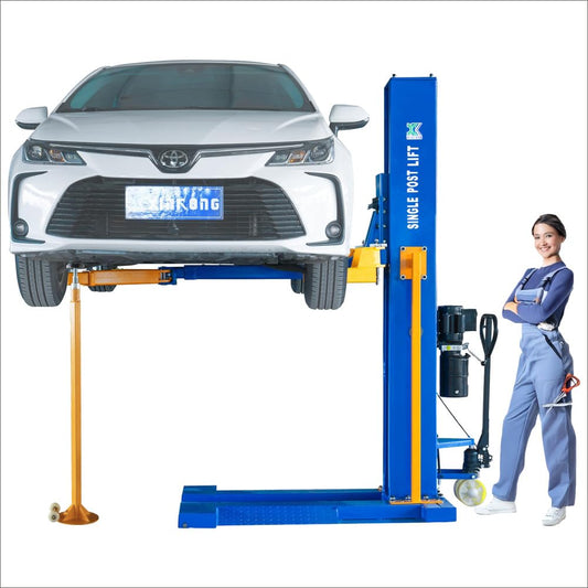XK-M6200 Single Post Lift Car Lifts Model 220V Manually Unlock Mobile 12 Months Parts Replacement